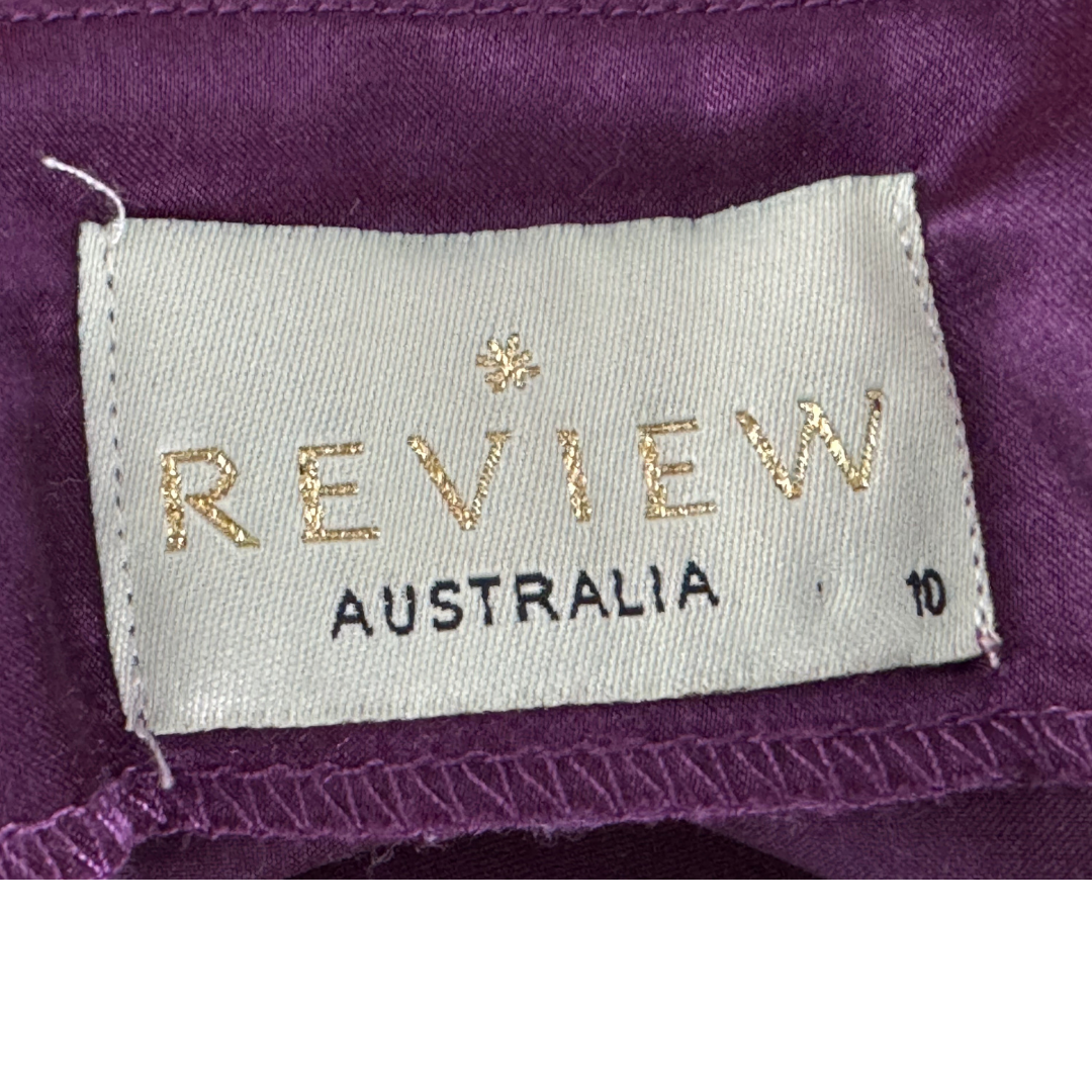 Review Purple & Black Office Dress