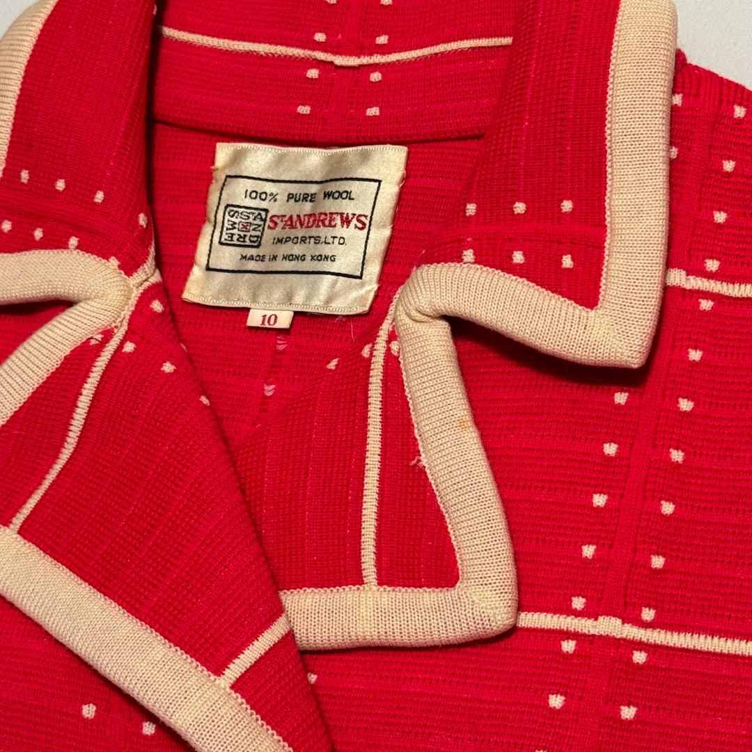 St. Andrews Vintage 1970s Red Wool Suit