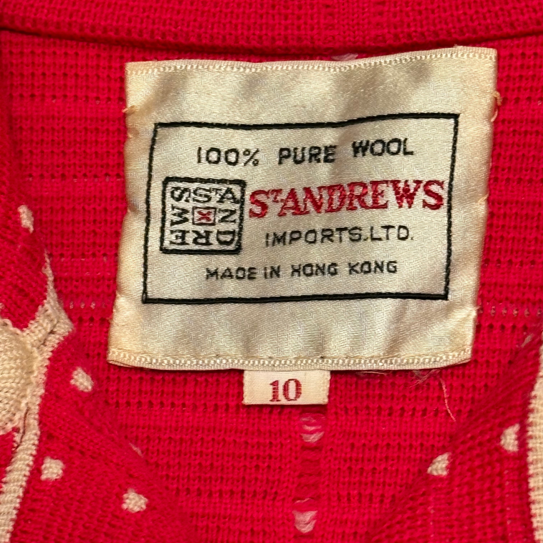 St. Andrews Vintage 1970s Red Wool Suit