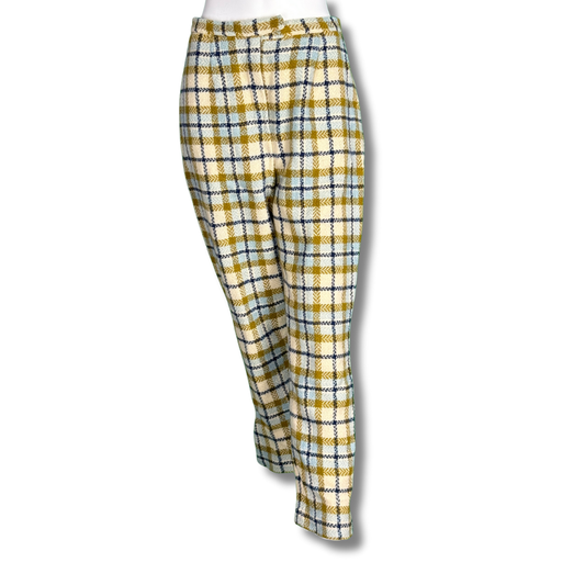 Tami Sophisticates 1960s Vintage Plaid Beige Trousers