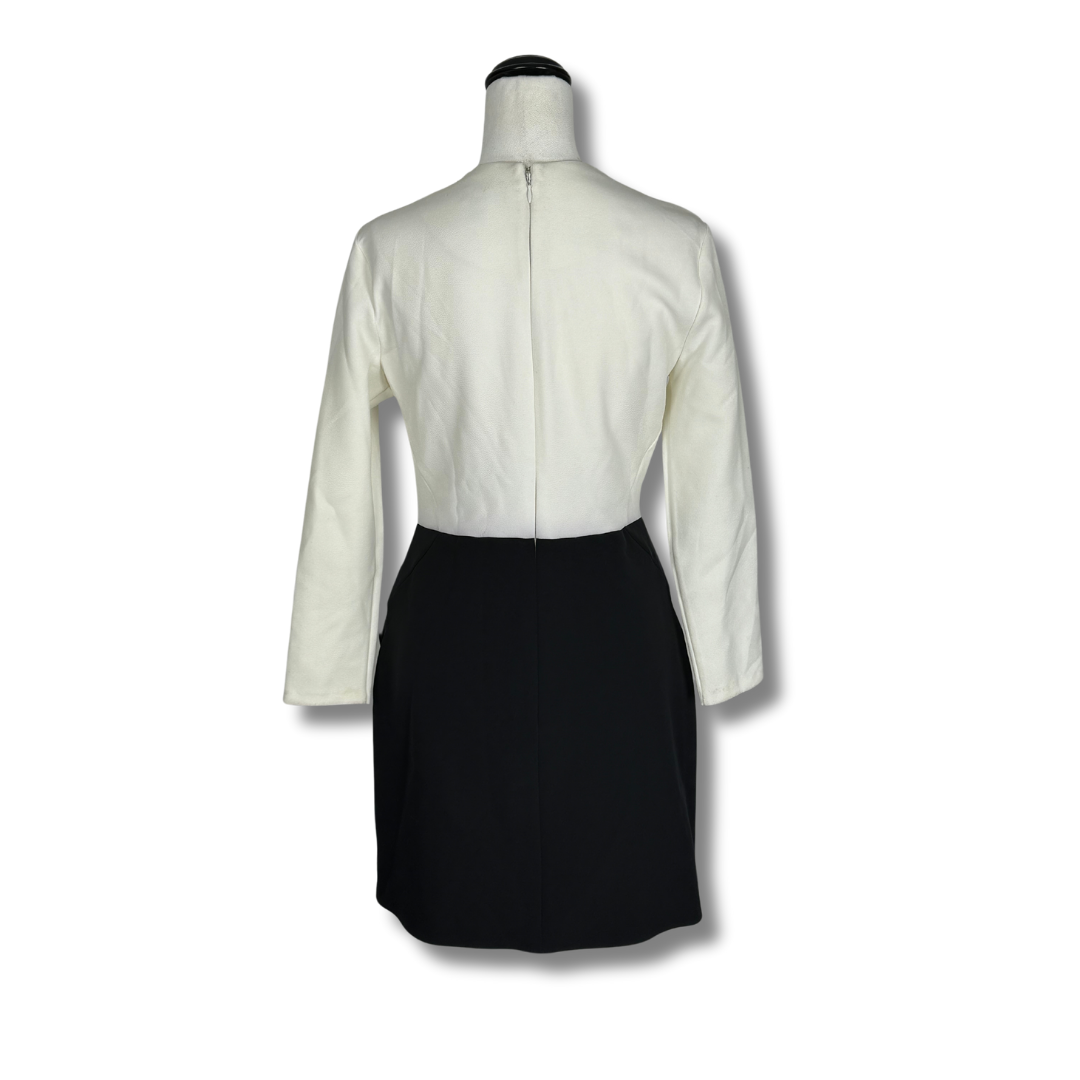 Top Shop Mod Style Long Sleeved Dress with Cross over Skirt