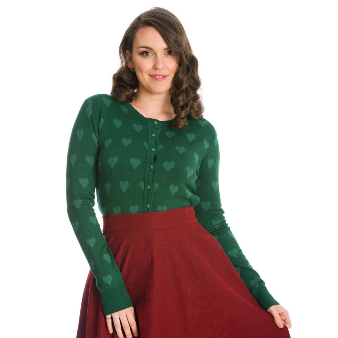 Banned Retro True Love Cardigan in Green