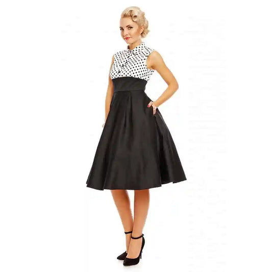 Lisa Polka Dot Collared Swing Dress