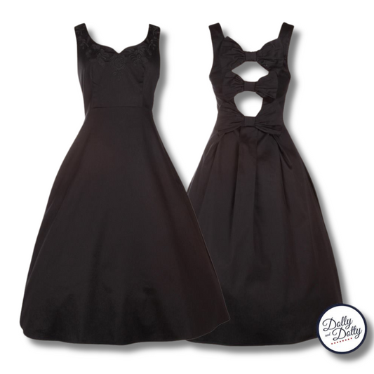 Dolly & Dotty Black Veronica Bow Dress