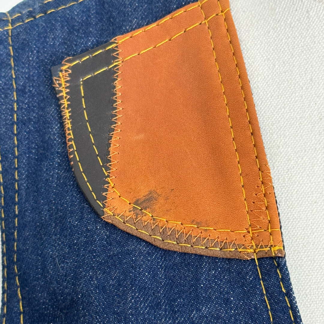 Reproduction 70s Leather & Denim Vest